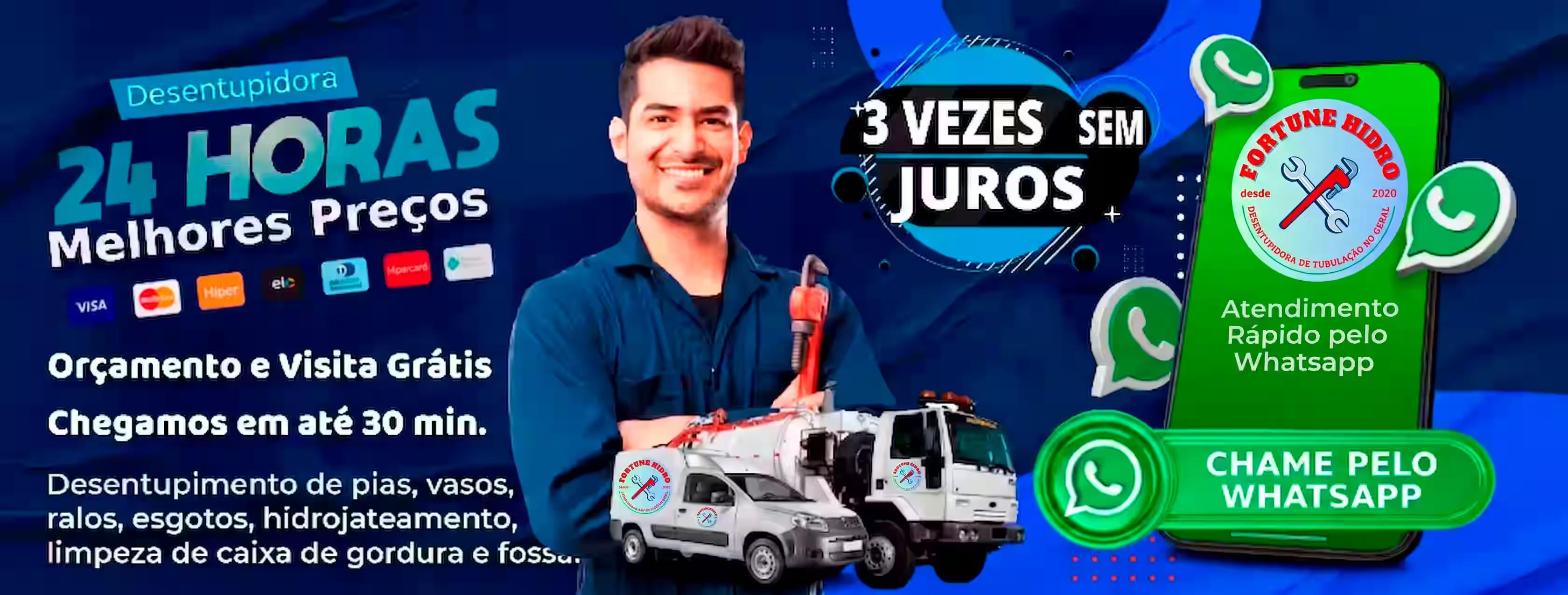 Banner principal de atendimento 24 horas da Fortune Hidro